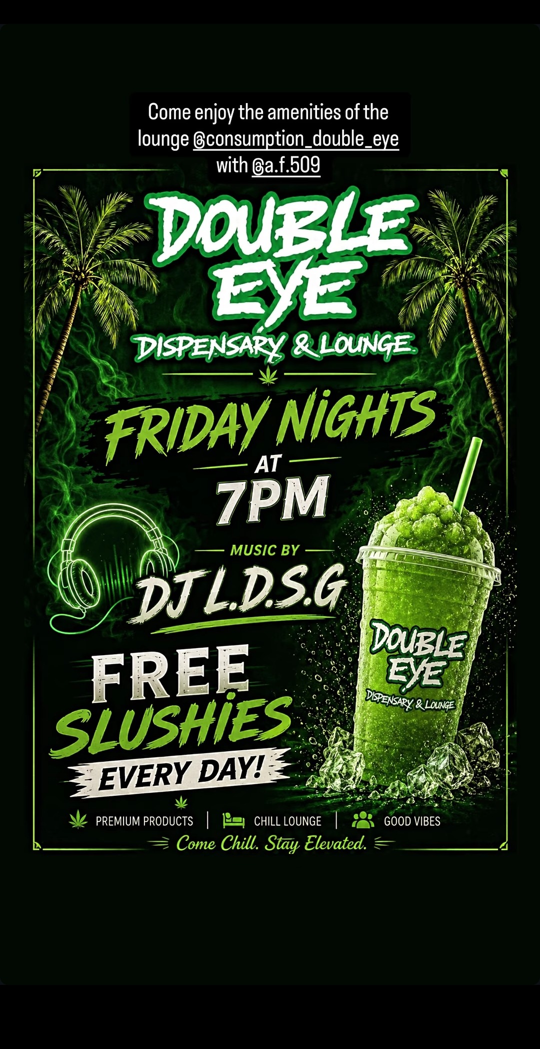 Flyer for Double Eye Friday Nights at 7 PM.